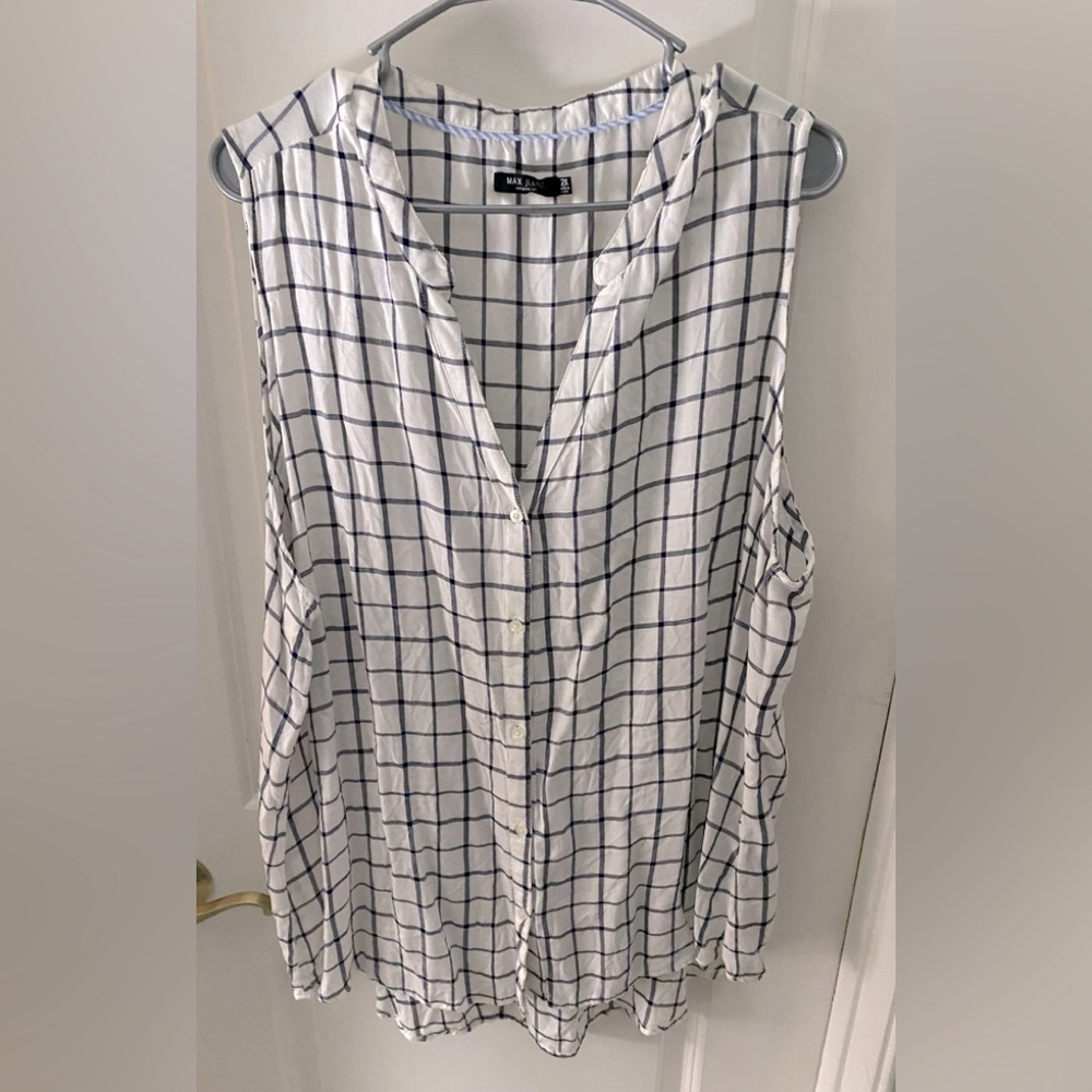 Max Jeans Sleeveless Blouse 2X